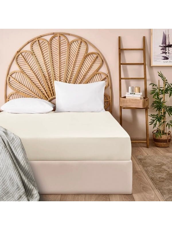 Evidea Soft Penye Çift Kişilik Lastikli Çarşaf - Bej - 180x200 cm