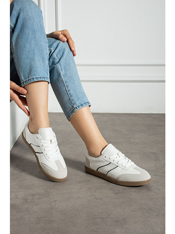 Beyaz Kadın Günlük Spor Ayakkabı - Görsel 4