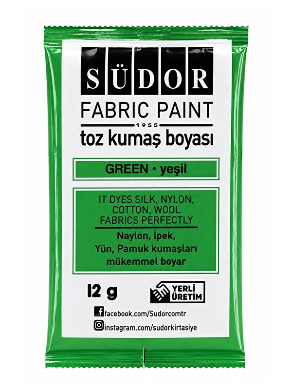 Südor Kumaş Boyası Toz 12 gr 1 Adet Toz Tekstil Kumaş Boyası