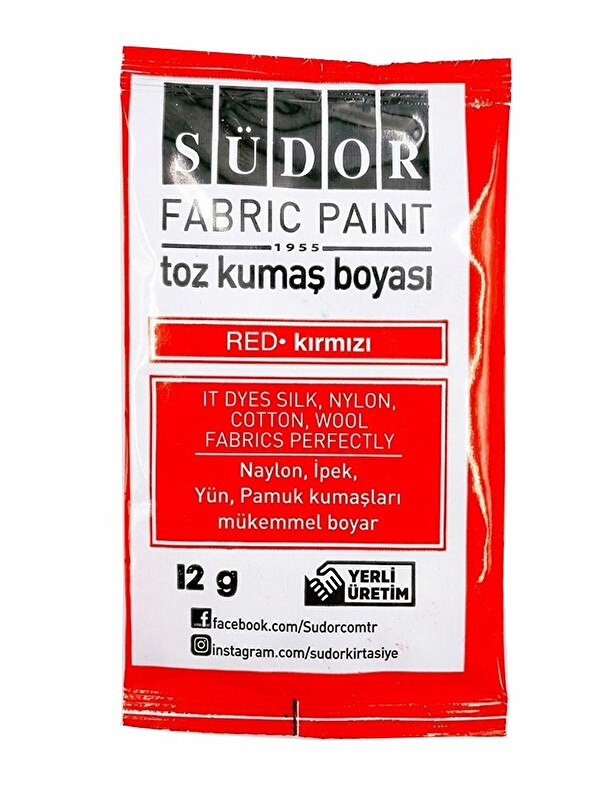 Südor Kumaş Boyası Toz 12 gr 1 Adet Toz Tekstil Kumaş Boyası