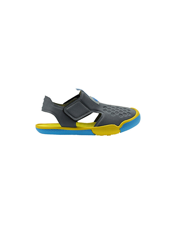 Panço Unisex Çocuk Cırt Cırtlı Gri Sandalet