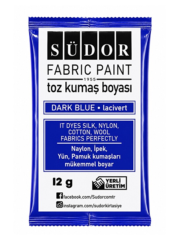 Südor Kumaş Boyası Toz 12 gr 1 Adet Toz Tekstil Kumaş Boyası