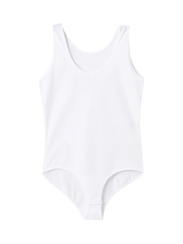 Güneş Beyaz Geniş Askılı Kadın Çıtçıtlı Body 2'Li
