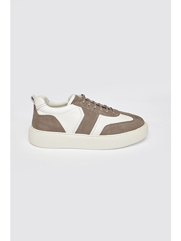 Altınyıldız Classics Erkek Vizon-Beyaz Sneaker Spor Ayakkabı