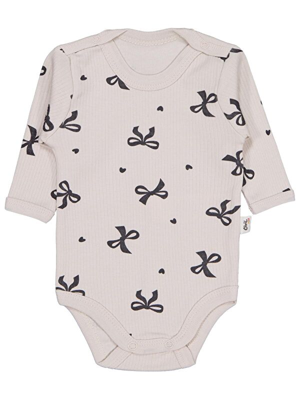Civil Baby Fiyonk 1-36 Ay Çıtçıtlı Badi - Bej 3-6 Ay