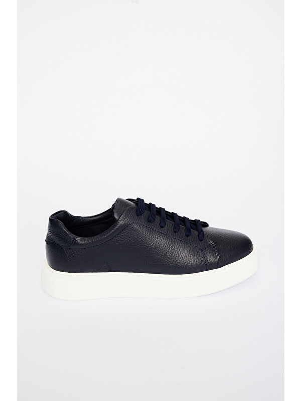 Altınyıldız Classics Erkek Lacivert %100 Deri Sneaker Ayakkabı