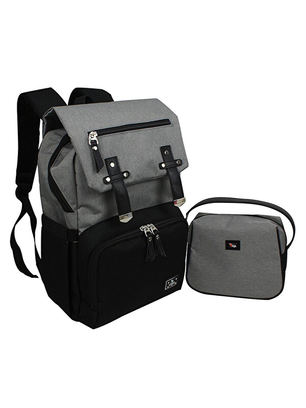 Stylo Working Mothers Bag Bebek Bakım Sırt Çantası Seti Siyah