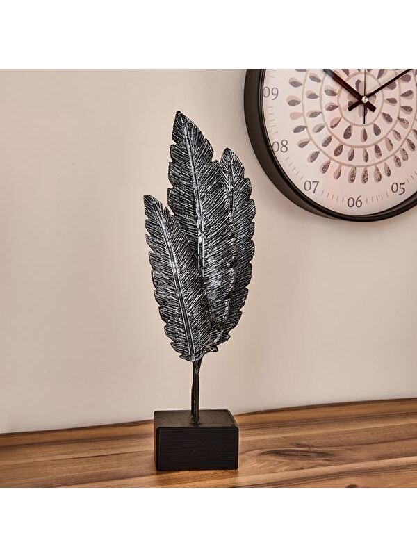 Evidea Deco Tüy Dekor - Gümüş / Siyah - 38 cm