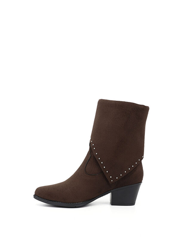 Kadın AÇIK KAHVERENGİ Sivri Burun Kalın Topuklu Kovboy Çizme - Görsel 4