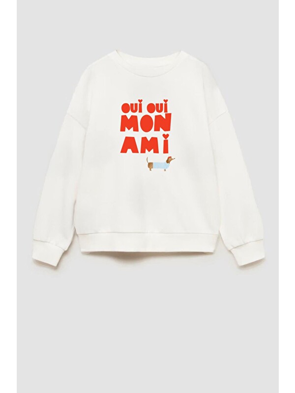 Monila Kız Çocuk Baskılı 3 İplik Kumaş Pamuklu Sweatshirt