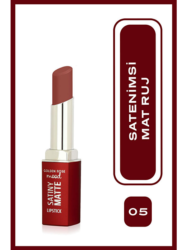 GOLDEN ROSE Mood Satiny Mat Ruj No:05 Burnt Blush
