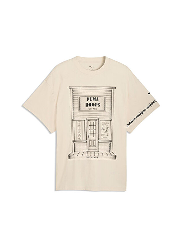 Puma Swish N ink Tee ıı Erkek Basketbol Tişörtü 63465901 Krem