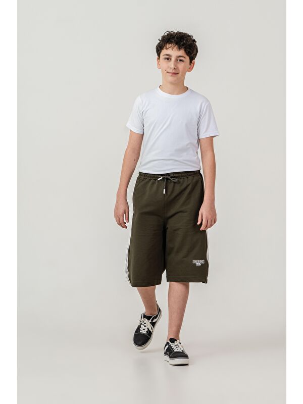 Mışıl Kids Boston Nyc Baskılı Yanları Şeritli Erkek Çocuk Şort