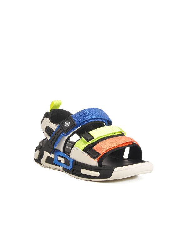 Siyah Cırtlı Hafif Anatomik Erkek Çocuk Sandalet 1947 F - Görsel 4