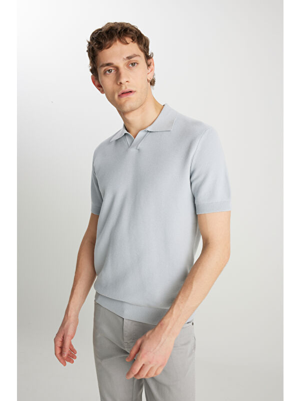 Wrangler Relaxed Fit Açık Gri Polo Yaka Tişört