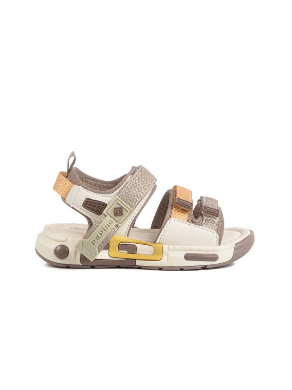 Krem Cırtlı Hafif Anatomik Erkek Çocuk Sandalet 1947 P - Görsel 2