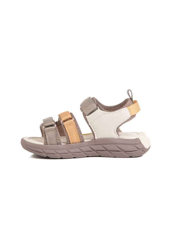Krem Cırtlı Hafif Anatomik Erkek Çocuk Sandalet 1947 P - Görsel 3
