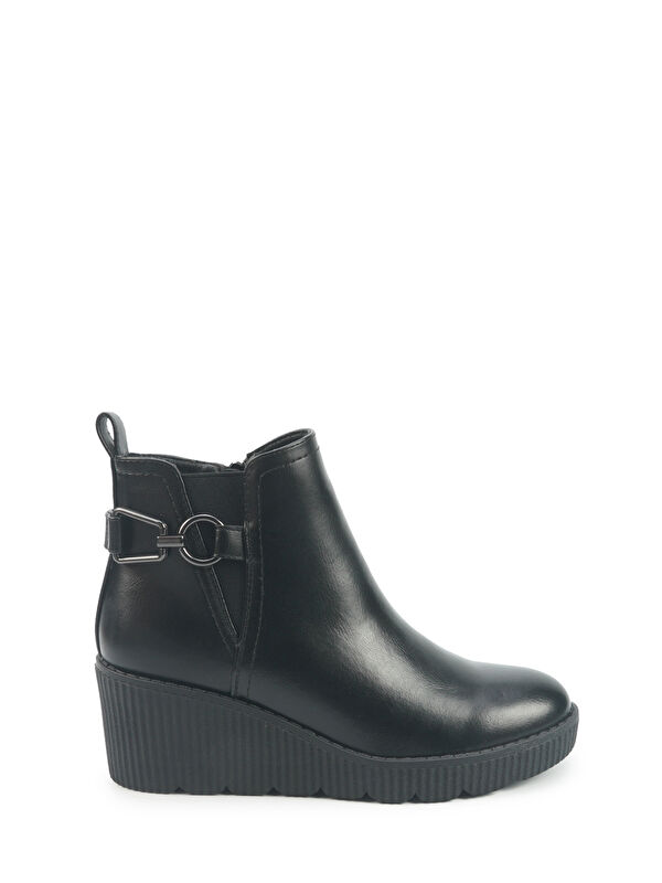 326080.Z 5PR Siyah Kadın Dolgu Topuk Bot - Görsel 2