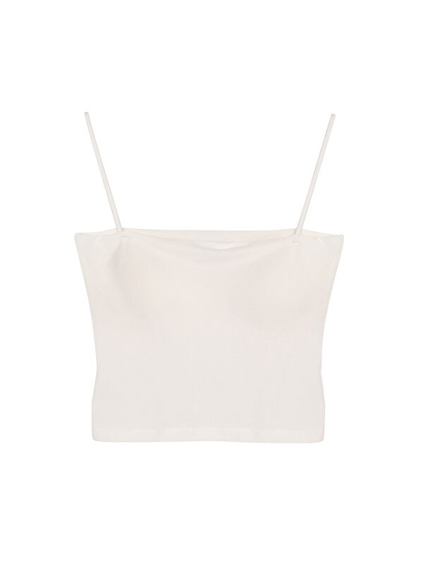 QUZU Askılı Crop Basic Atlet Ekru