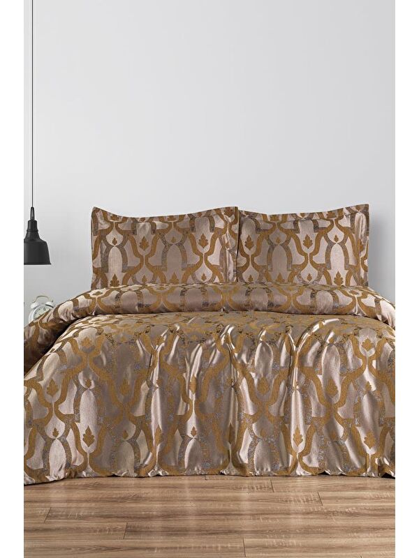 Çeyiz Diyarı Kybele 3 Parça Çift Kişilik Pike Takımı 230x250 Cappucino