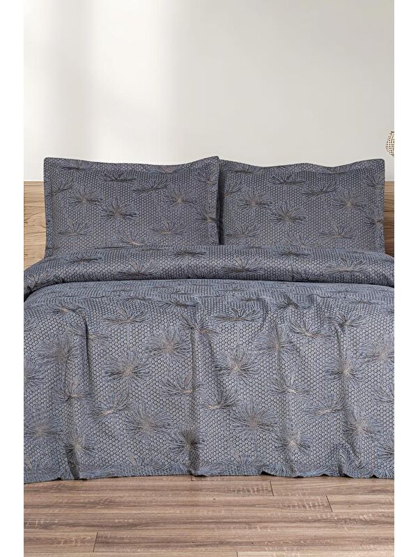 Çeyiz Diyarı Hermes 3 Parça Çift Kişilik Pike Takımı 230x250 Gri