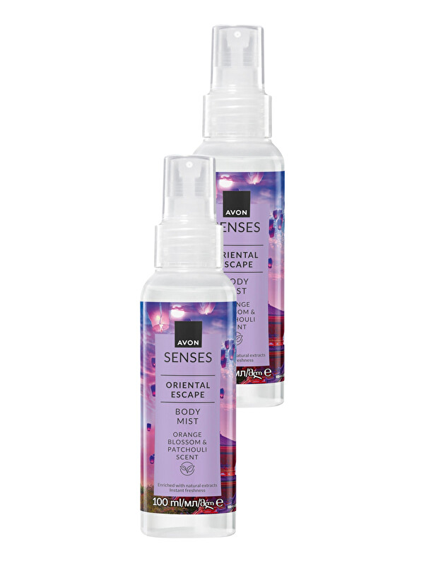 AVON Senses Oriental Escape Portakal Çiçeği ve Paçuli Kokulu Vücut Spreyi 100ML İkili Set