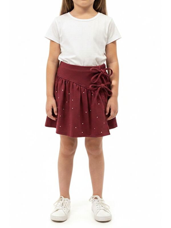 Toontoykids Kız Çocuk  Beli Lastikli Taş Dizaynlı Şort Etek  25031