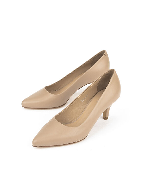 Kadın Hakiki Deri Topuklu Ayakkabı 1511030Z324 Cappuccino - Görsel 5