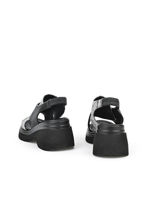 Kadın Hakiki Deri Topuklu Sandalet 151992Z64001 Siyah - Görsel 4