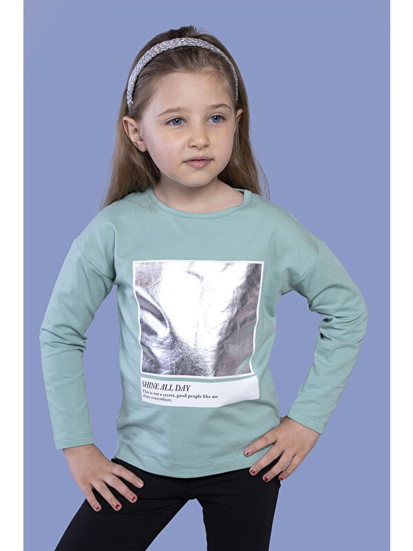 Toontoykids Kız Çocuk Varak Baskılı Tişört
