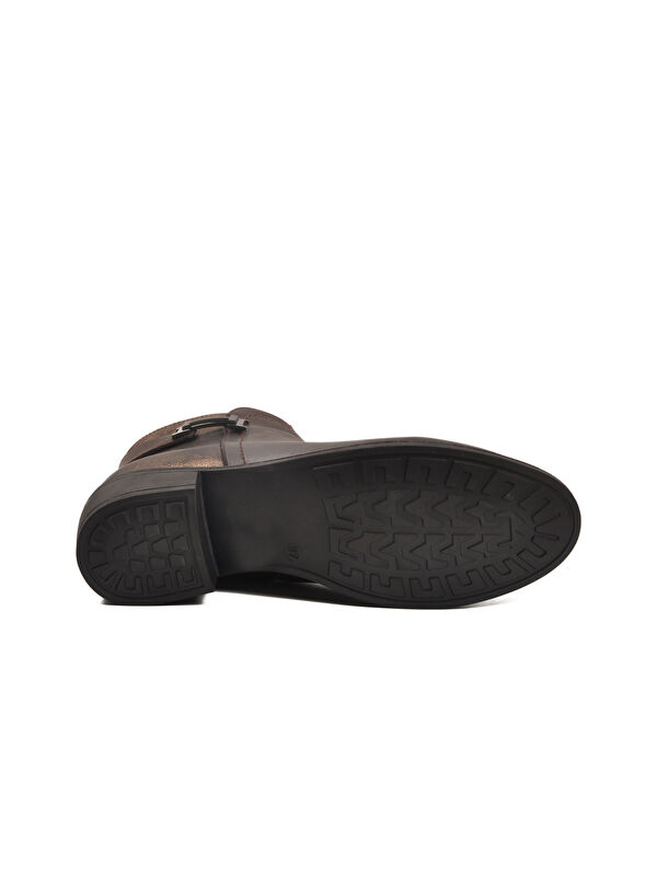 Kahve Zümrüt Fermuarlı Kürklü Kaymaz Kadın Bot 547820 Z - Görsel 5