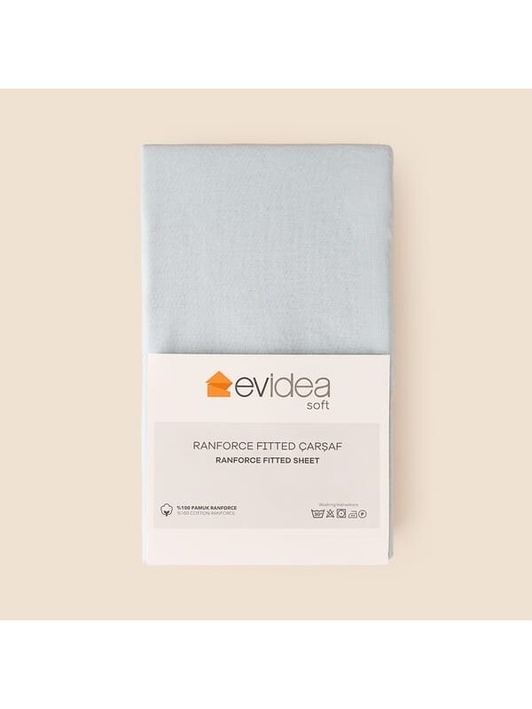 Evidea Soft Eco Tek Kişilik Lastikli Çarşaf - Mavi - 100x200 cm