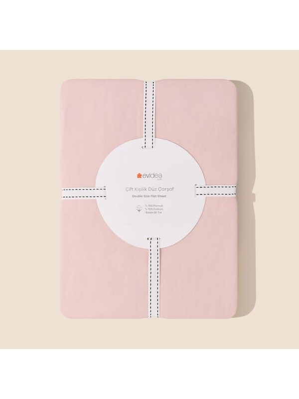 Evidea Soft Basic Çift Kişilik Düz Kenar Saten Çarşaf - Gülkurusu - 240x260 cm