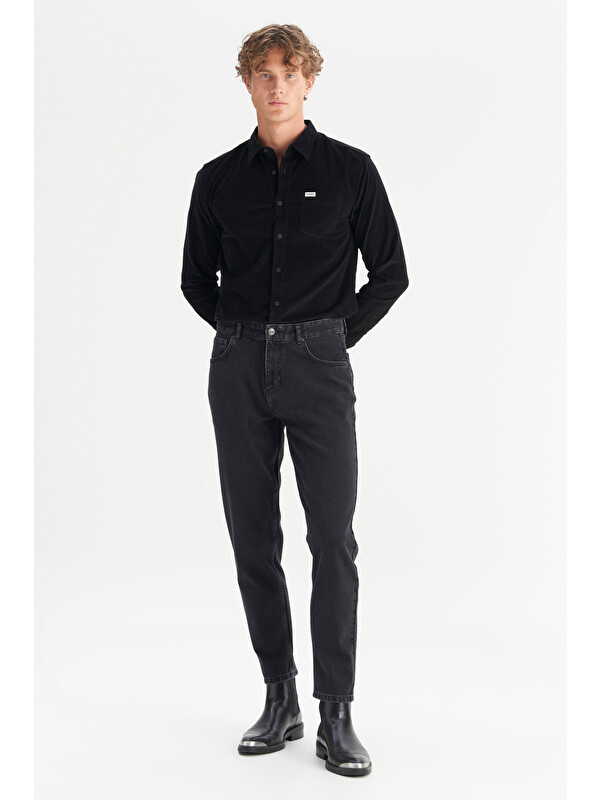 Wrangler %100 Pamuk Frank Relaxed Fit Siyah Jean Denim Pantolon