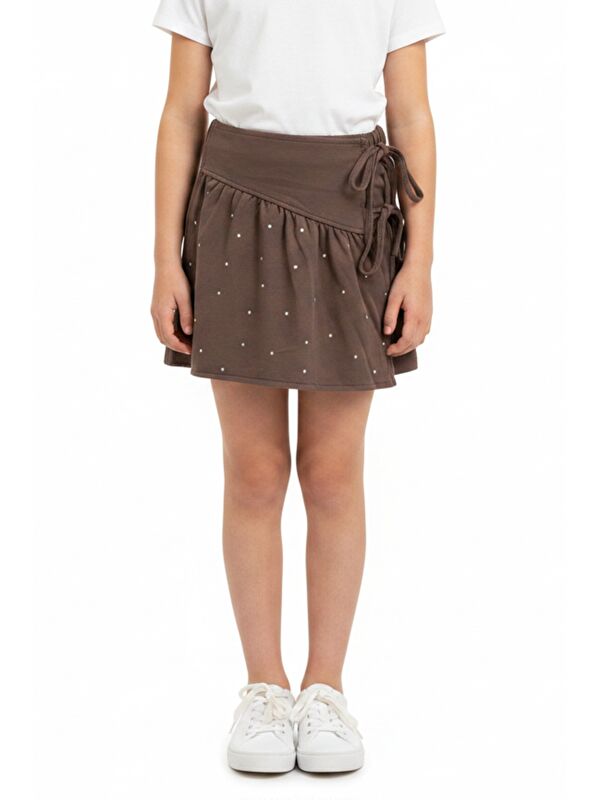 Toontoykids Kız Çocuk  Beli Lastikli Taş Dizaynlı Şort Etek  25031