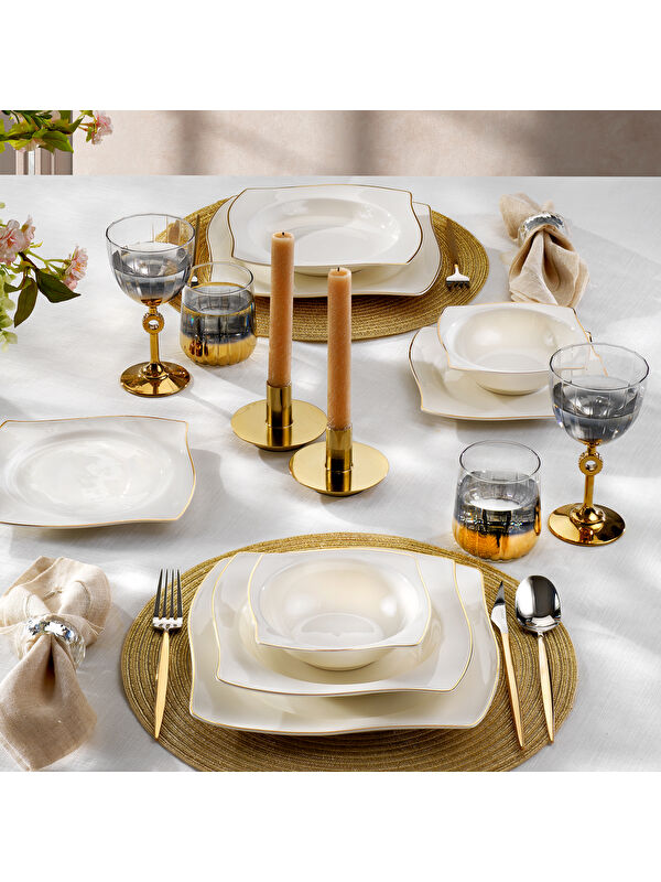 SCHAFER Bety Yemek Takımı 48 Parça-Gold