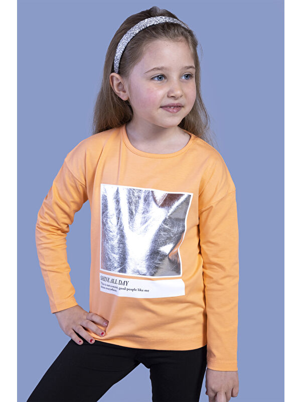 Toontoykids Kız Çocuk Varak Baskılı Tişört