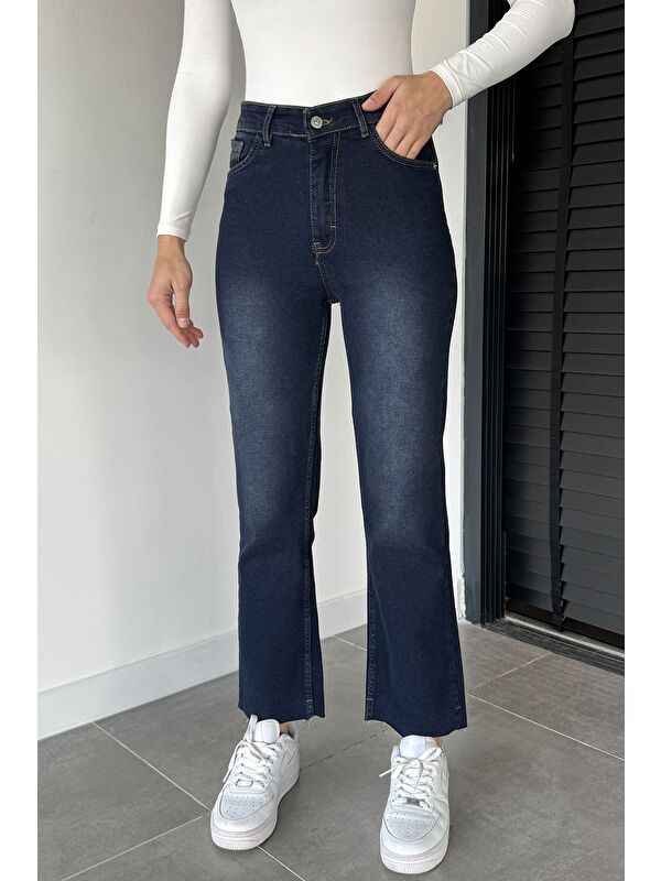 Gülseli Kadın Yüksek Bel Elastanlı Jean Jean Pantolon