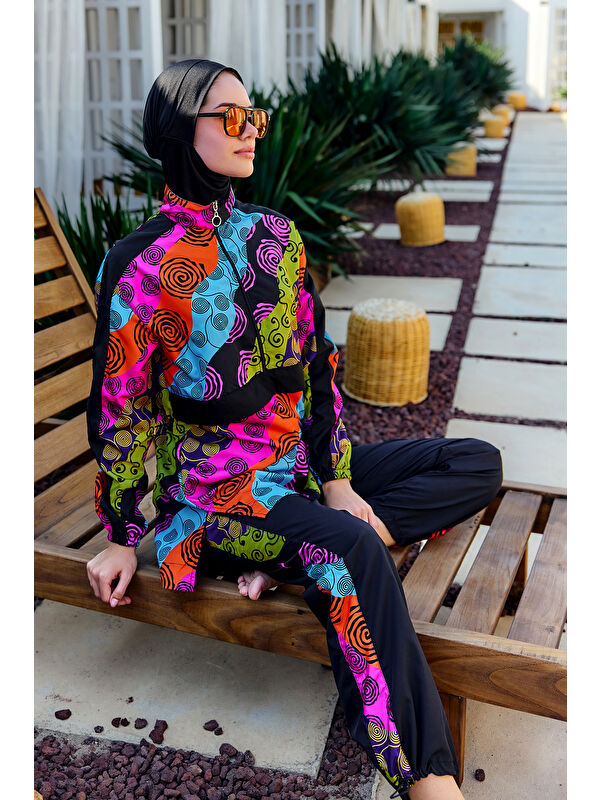 Remsa Mayo Paraşüt Tam Kapalı Tesettür Mayo R4704 Siyah01
