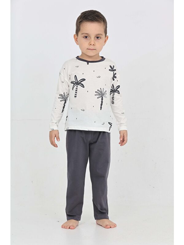 Toontoykids Erkek Çocuk Palmiye Baskılı Pijama Takım