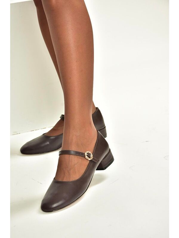 Kahverengi Kadın Topuklu Ayakkabı V250660809 - Görsel 4