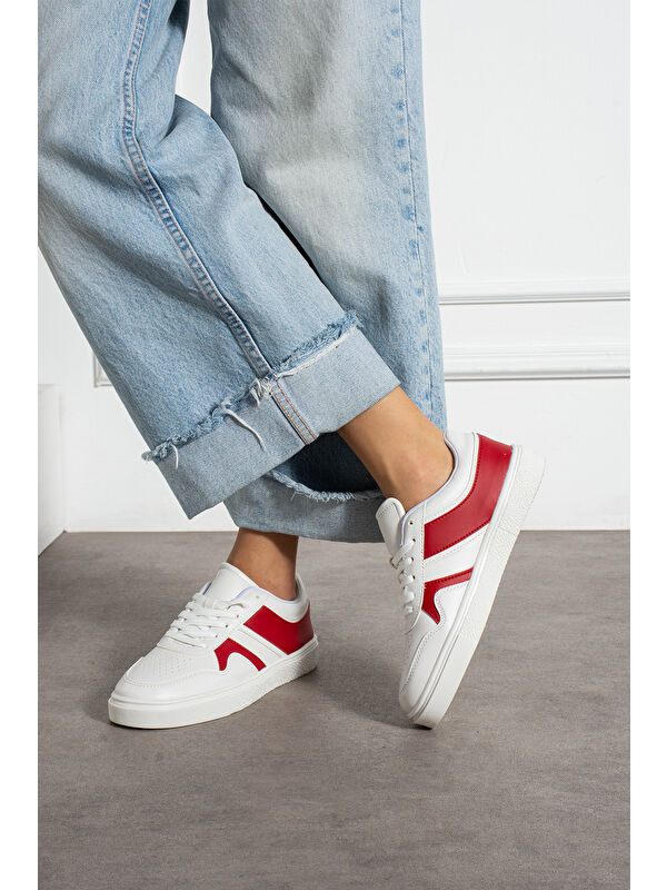 Kırmızı Kadın Günlük Sneaker Spor Ayakkabı - Görsel 2