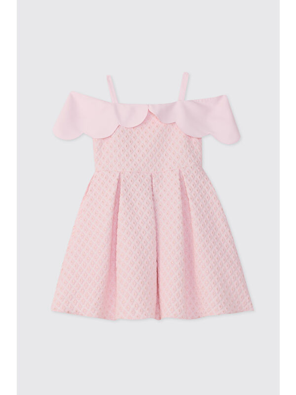 Panço Kız Çocuk Pembe Parti Elbisesi