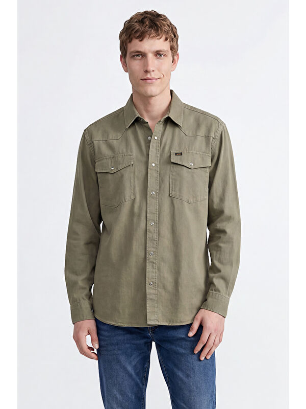 Lee %100 Pamuk Western Regular Fit Normal Kesim Cepli Gömlek