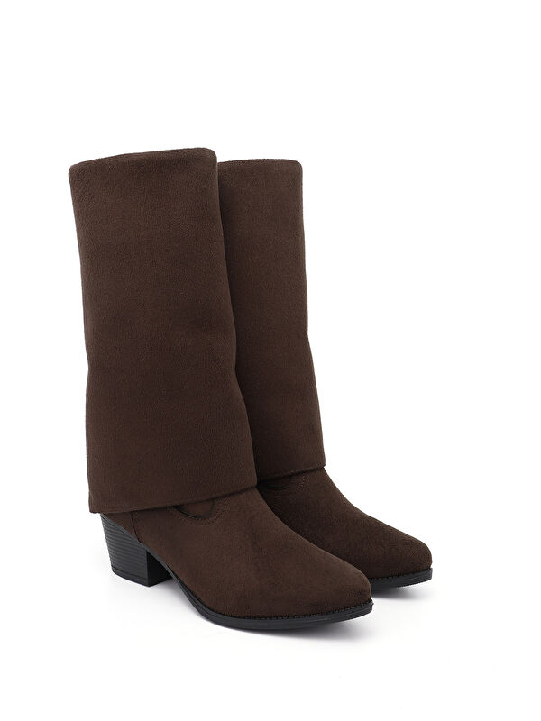 Kadın AÇIK KAHVERENGİ Sivri Burun Kalın Topuklu Kovboy Çizme - Görsel 3