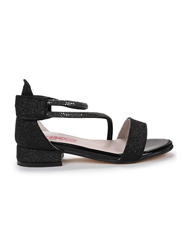 Yada Kum Simli Kız Bebek 2 Cm Topuklu Sandalet Abiye Ayakkabı - Görsel 4