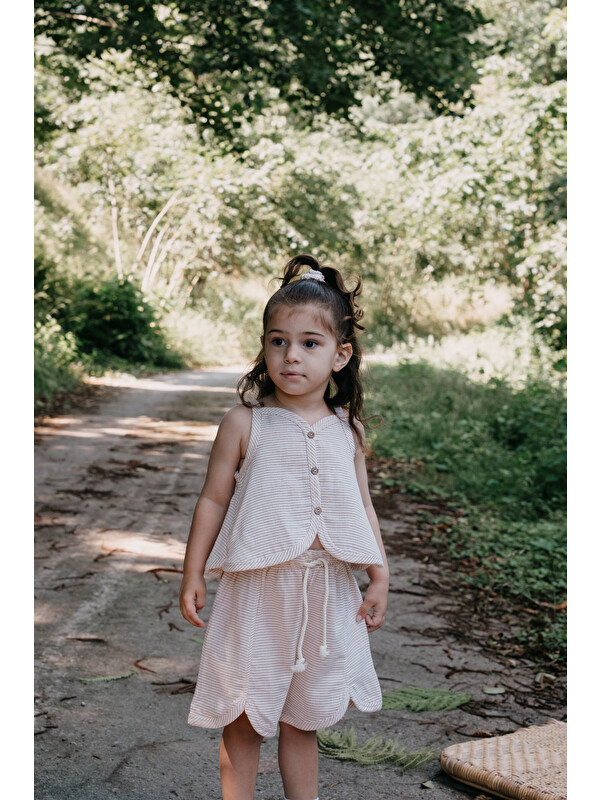 Oh La La Koala For Little Ones Askılı Önden Düğmeli Crop Takım