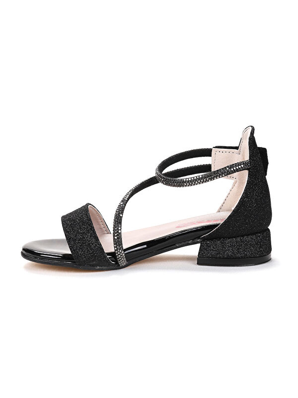 Yada Kum Simli Kız Bebek 2 Cm Topuklu Sandalet Abiye Ayakkabı - Görsel 5