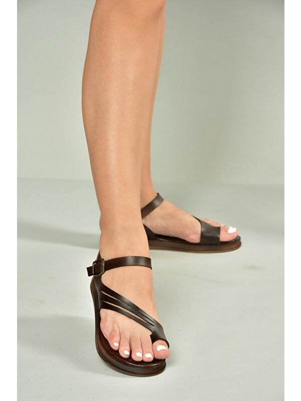 Kahverengi Kadın Sandalet U390903603 - Görsel 4
