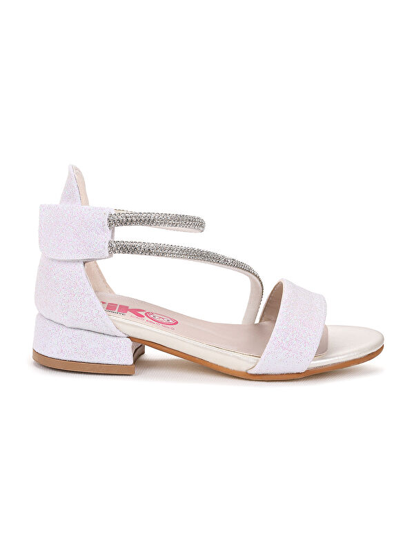 Yada Kum Simli Kız Bebek 2 Cm Topuklu Sandalet Abiye Ayakkabı - Görsel 4